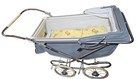 1950s Baby Carriage Stroller     Retro Gray Pram With Chrome Frame   Nursery-print