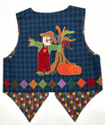 Pumpkin Patch Childrens Handcrafted Reversible Novelty Vest Size 8 Blue Cotton