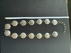 Vintage Sterling Silver Storyteller Concho Belt 43    Stamped Hopi Style Overlay