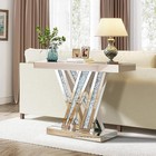 35 silver Modern Console Table With Mirror Glass Corridor Table For Living Room