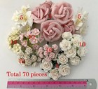 70 Mixed 7 Styles Pink White Paper Flower Wedding Craft Scrapbook Th 60b-2a