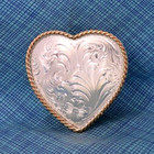 Western Heart Dress Belt Buckle Cowgirl Love Vtg Ssp Montana Silversmiths nox759