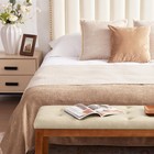 Ottoman Bench Upholstered Padded Seat With Solid Wood Legs And Button-tufted    