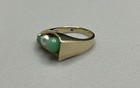 Gorgeous Vintage  417 10k Solid Yellow Gold Jade   Pearl Retro Ring S7 7 1g