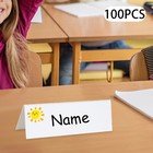 Durable Whiteboard Name Tent Cards Dry Erase Wipe Clean White Desk Name Tags New