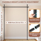 Adjustable Room Divider Curtain Rod - No Drill Floor To Ceiling Partition