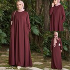 Ramadan Dubai Abaya Women Kaftan Muslim Long Sleeve Maxi Dress Islamic Arab Robe