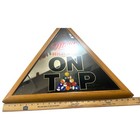 Vtg 90s Miller High Life On Tap Beer Mirror Sign Pool Billiards Triangular Rack