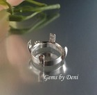 Sterling Silver Round Cabochon Pre-notched Dangle Casting  3mm - 13mm 