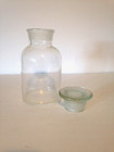 1000 Ml Medical Apothecary Clear Glass Jar Wide Mouth Ground Stopper Vtg  8  T