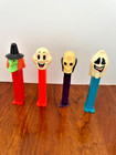 Lot Of 4 Vintage Halloween Pez Dispensers - Witch Green Face   2  Ghosts  Skull