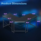 Casacomoda L Shaped Gaming Desk Reversible 51inch Office Desk Carbon Fiber Black