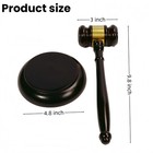 Judge Hammer With Sound Block  Wooden Gavel Set  Courtroom Essential  Brown