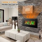 36 Inch Electric Wall Mounted Freestanding Fireplace With Remote Control-black