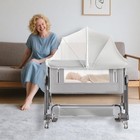 Portable Bassinet Bedside Sleeper Cover Semi-sunshade Bassinet Cover Grayshade