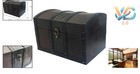 Antique Wooden Treasure Chest Decor Storage Box With Lock Brown