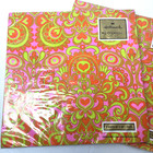 Vintage Hallmark All Occasion Gift Wrap Paisley Psychedelic 1970s Pink Orange 2
