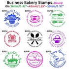 Custom Round Bakery Business Self   inking Stamp Personalized Logo Stamp For Shops