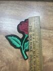 Red Rose Iron On Patch Logo Rare 3    80s Vtg Grateful Dead Flower