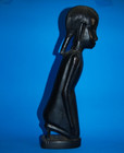 Vintage Or Antique African Ebony Hand Carved Wood Figure Statue Women Kneeling