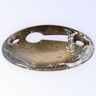 Antique Skeleton Key Hole Cover Escutcheon Iron Convex Oval 1 3 4    X 1 3 16   