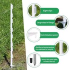 Fensmile 25pk 48  Step-in Electric Fence Posts W clips White For Garden Farm