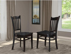 Grc-blk-w Groton Dining Chairs - Slat Back Wood Seat Kitchen Chairs  Set Of 2  B