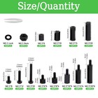 365pcs M2 5 Black Male Female Nylon Hex Spacer Standoff Screw Nut M2 5  Black