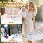 2 In1 Baby Diaper Caddy Organizers And Storage  3-tier Rolling White 