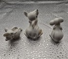 Vtg  Fine Bone China Trio Of Cute White Mice Figurines