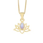Moonstone Lotus Necklace 18k Gold Plated   925 Silver Pendant Handmade Gift For 