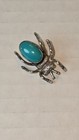 Marvelous Vintage Native American Navajo Turquoise Sterling Silver Spider Pin