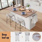 Kitchen Island On Wheel Rolling Cart With Rubberwood Top Spice Towel Rack Drawer