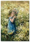 Little Girl In Field Kids Flowers Art Morozova Russian New Modern Postcard