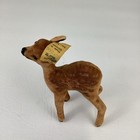Vintage 1959 Steiff Fawn Deer 6412 00 Velvet Germany Button Yellow Ear Tag As Is