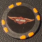 Las Vegas Hd   Nevada  black orange Wide Print  Harley Davidson Poker Chip