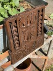1800s Carved Antique Walnut Furniture Element Rosewood Desk Pediment Panel  d