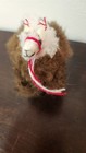 Alpaca Llama Figure Soft Brown Fluffy Real Fur wool