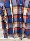 J  Crew Women s Flannel Perfect Shirt Plaid Orange Blue Size Small 100  Cotton