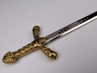 Richard Lionheart Sword Style Letter Opener Metal Alloy Antique Brass Handle