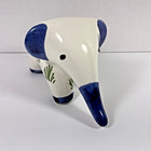 Vintage Delft Elephant Figurine  Hand-painted Dutch Polychrome Delftware