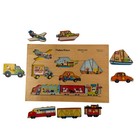 Vintage Fisher-price Vehicles Wooden Peg Puzzle 508 8 Piece Toddler Toy Usa Made