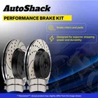 Front   Rear Drilled Disc Rotors Ceramic Brake Pads For 2006-2018 Ram 1500