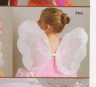  Lot Of 12 Nylon Glittered Fairy Wings Ice Pink One Size White Crystal Chiffon