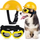 Dog Helmet And Dog Goggles Set 4 Inch Padded Pet Motorcycle Helmet Dog Sunglasse