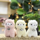 13cm Mink Fur Alpaca Pendant Keychain Lamb Plush Toy Sheep Doll Birthday Gift