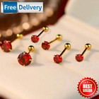 6x Stud Earrings Set Titanium Steel Cubic Zirconia Minimalist Jewelry For Women