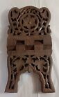 Beautiful Vintage Carved Folding Wood Book Stand Holder  India  Teak