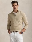  248 Polo Ralph Lauren Mens Cotton Quarter Zip Sweater In Cream Size Large