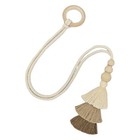 6pcs Modern Tassel Curtain Tiebacks - Wooden Bead Holdbacks With Braided Rope